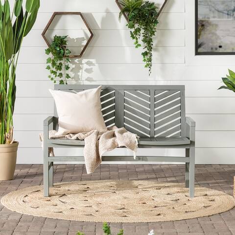 Middlebrook Acacia Wood Outdoor Chevron Love Seat