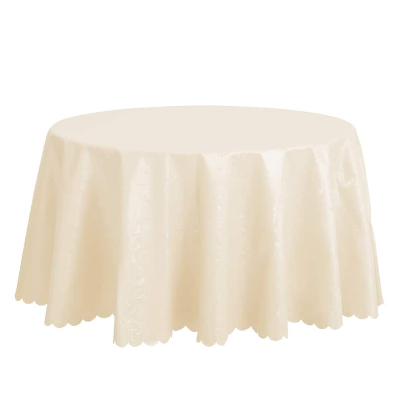 1 Pack Round Waterproof Vinyl Tablecloth, Wrinkle-Resistant Washable Table Cover, Suitable for Dinner or Restaurant