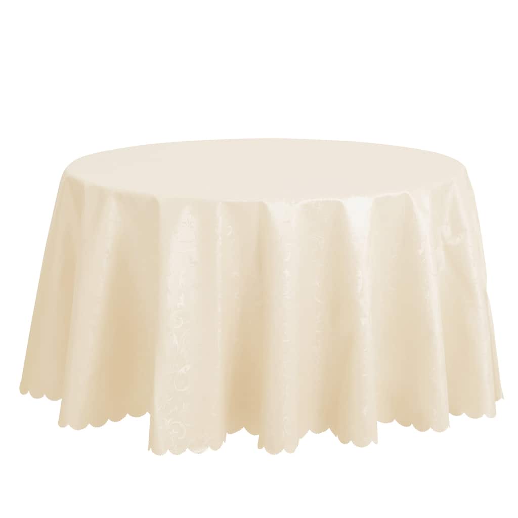 1 Pack Round Waterproof Vinyl Tablecloth, Wrinkle-Resistant Washable Table Cover, Suitable for Dinner or Restaurant