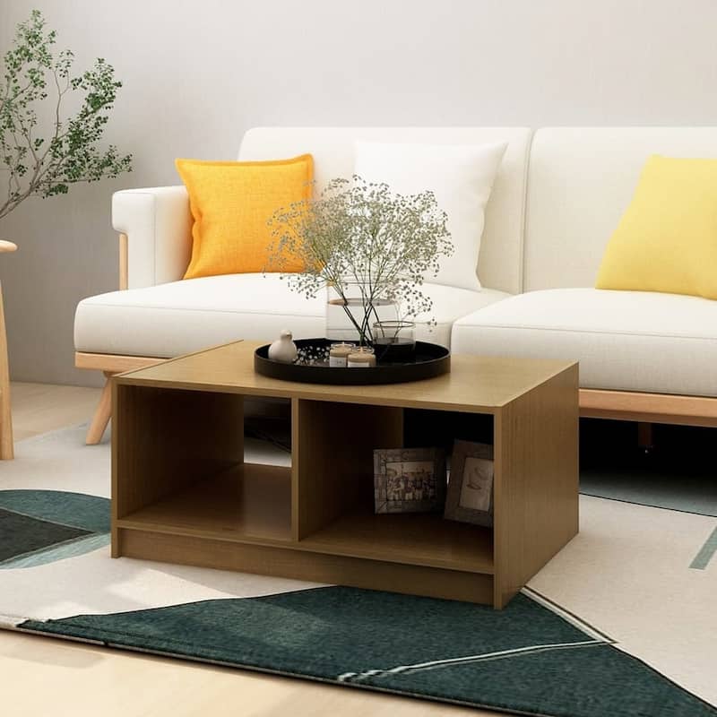 vidaXL Solid Pinewood Coffee Table 29.5"x13.2" Couch End Table Multi Colors - 29.5" x 19.7" x 13.2"