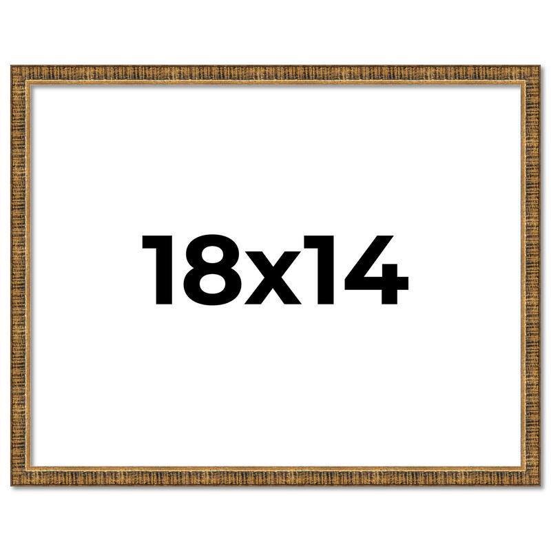 18x14 Frame Gold Solid Wood Picture Frame - Complete Modern Photo