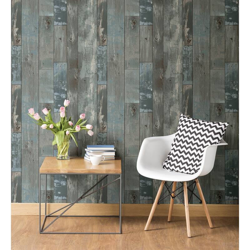 Visalia, Deena Distressed Wood, 33 FT. L x 20.5In. W Wallpaper Roll