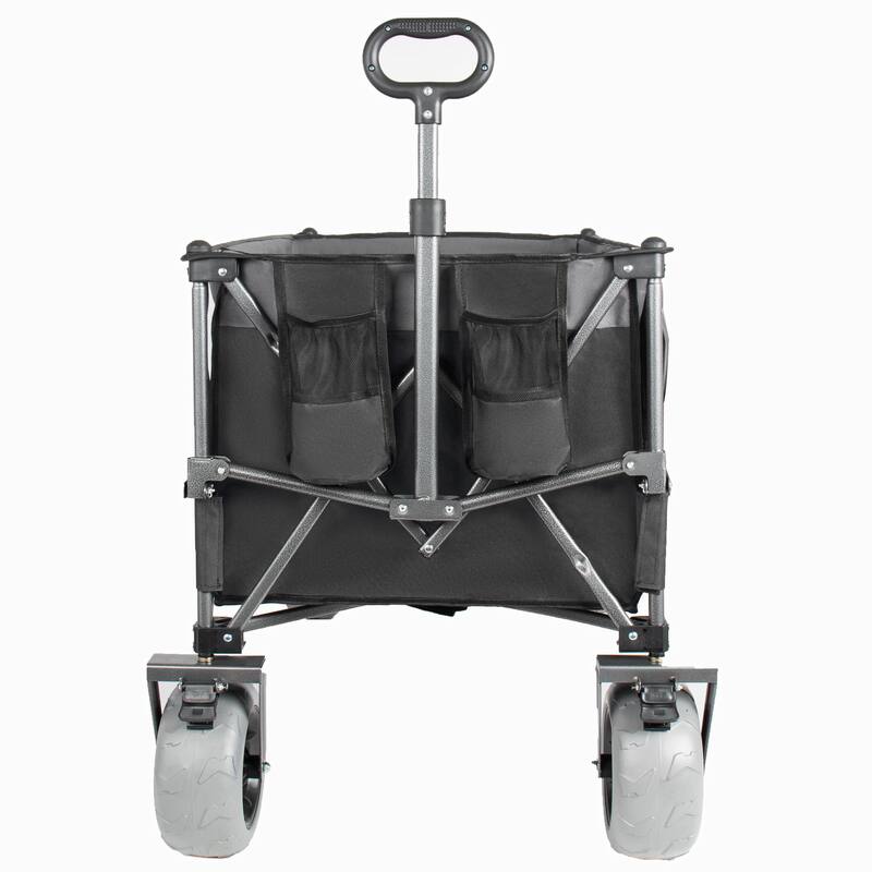 52"Extended Heavy-Duty Foldable Utility Wagon, 560lbs, Ultra-Stable Frame, 1:6 Space-Saving Fold, Portable and Collapsible