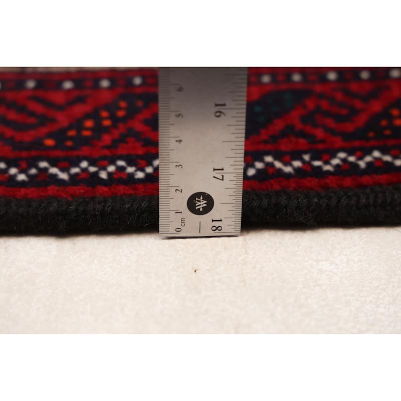 ECARPETGALLERY Hand-knotted Teimani Dark Navy, Red Wool Rug - 3'7 x 6'4