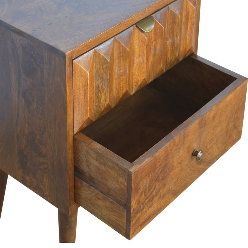 Solid Wood Chestnut Prism Nightstand