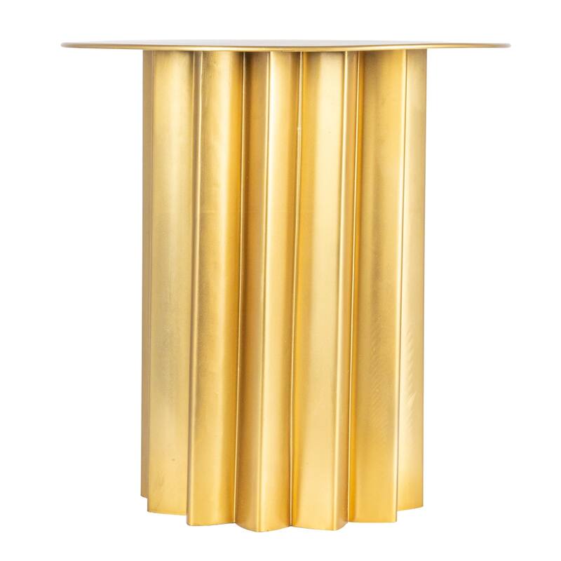 Pleated Metal Side Table