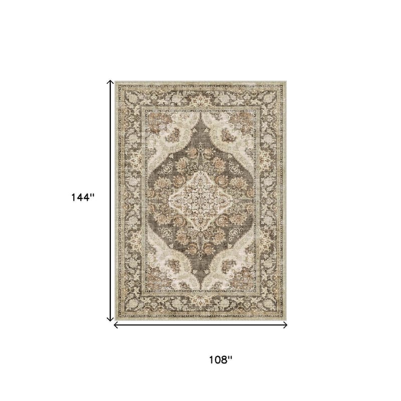HomeRoots Medallion Traditional Rectangle Area Rug