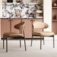 preview thumbnail 15 of 17, Modern Dining Chair 2 Piece Set Ergonomic Foam-Padded Chairs with Curved Backrest - 18.5"Wx18.5"Dx29.13"H