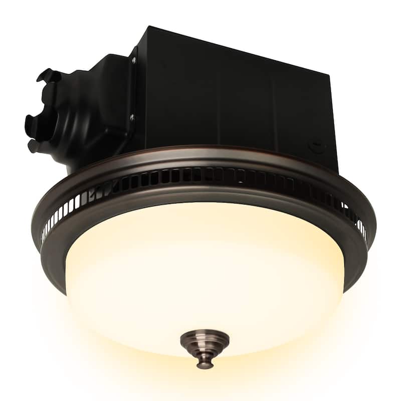 Ultra Quiet Bathroom Exhaust Fan with LED Light and Nightlight 110CFM 1.5 Sone Oil Rubbed Bronze Finish - Warm Whte