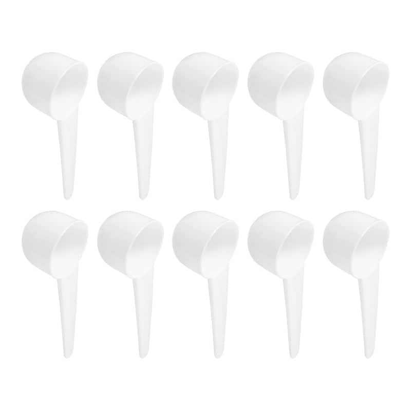 10Pcs Plastic Measuring Spoons Powder Scoops Spoon Kitchen Spoon, 7.5g White