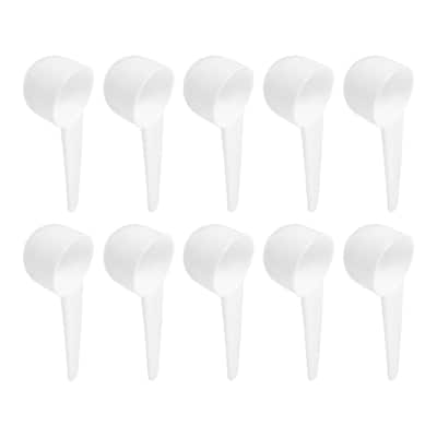 10Pcs Plastic Measuring Spoons Powder Scoops Spoon Kitchen Spoon, 7.5g White