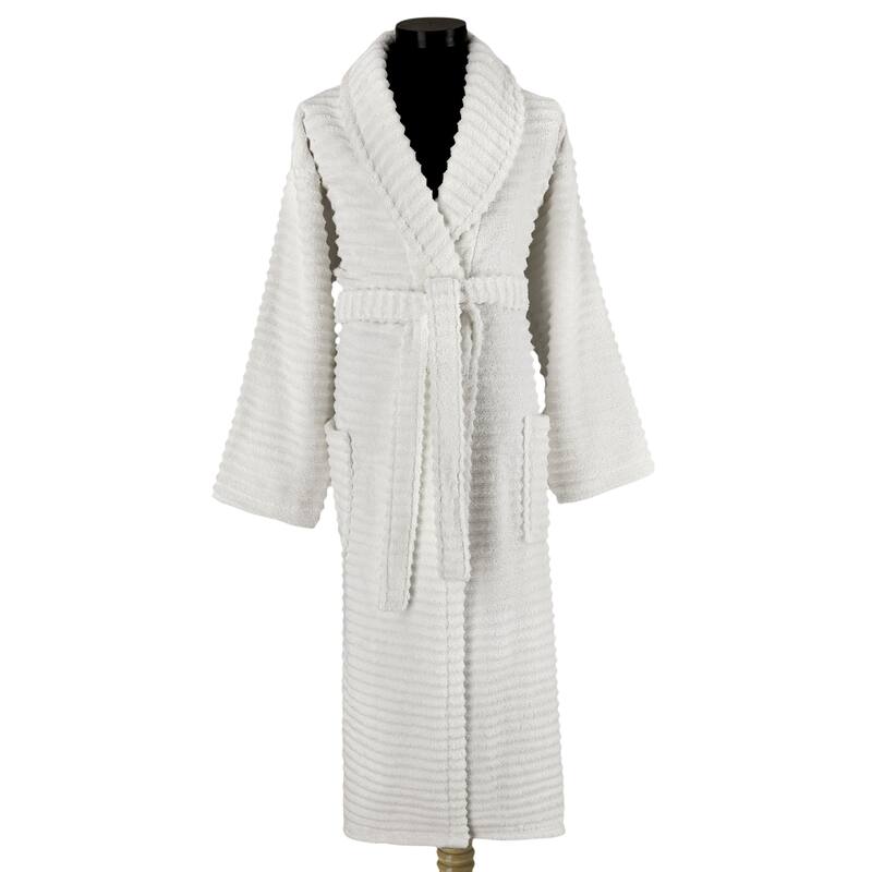 Ribbed Zero Twist Turkish Cotton Unisex Bathrobe
