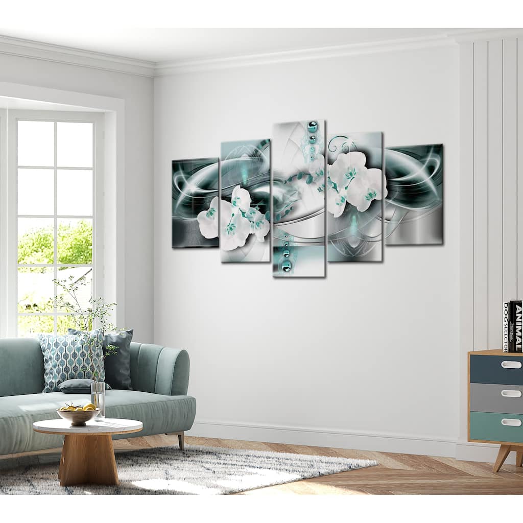 Glam Canvas Wall Art - Platinum Sea - 5 Pieces