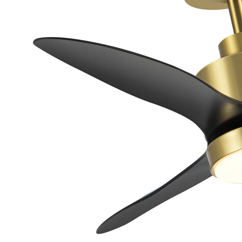 52"/42" Black/Gold LED Ceiling Fan with Lights Remote(3-Blade)