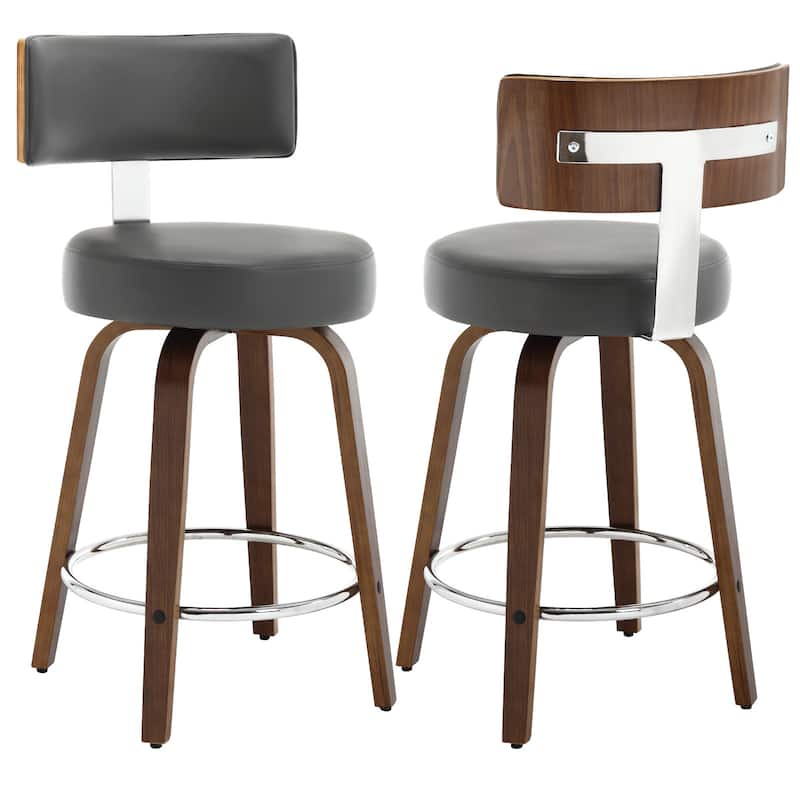 Faux Leather Upholstered Swivel Counter/ Bar Stools Set of 1/2/4