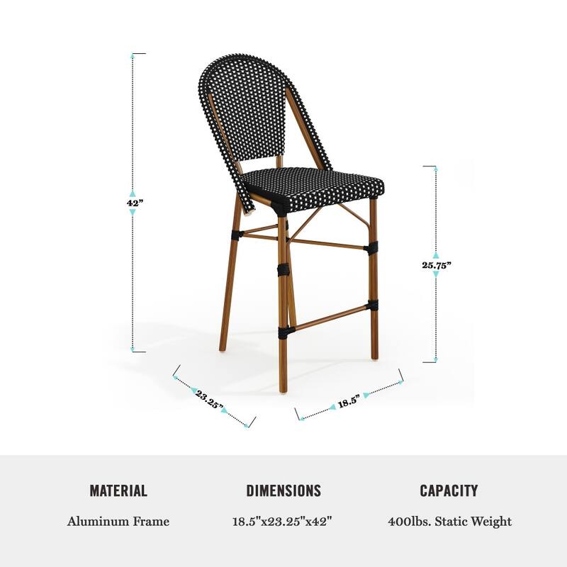 Martha Stewart 2PK All-Weather Stackable Patio Bistro Counter Stools - 18.5"W x 23.25"D x 42"H