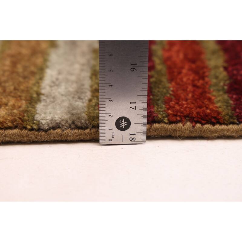 ECARPETGALLERY Hand-knotted Peshawar Ziegler Dark Copper, Light Grey Wool Rug - 5'0 x 7'11