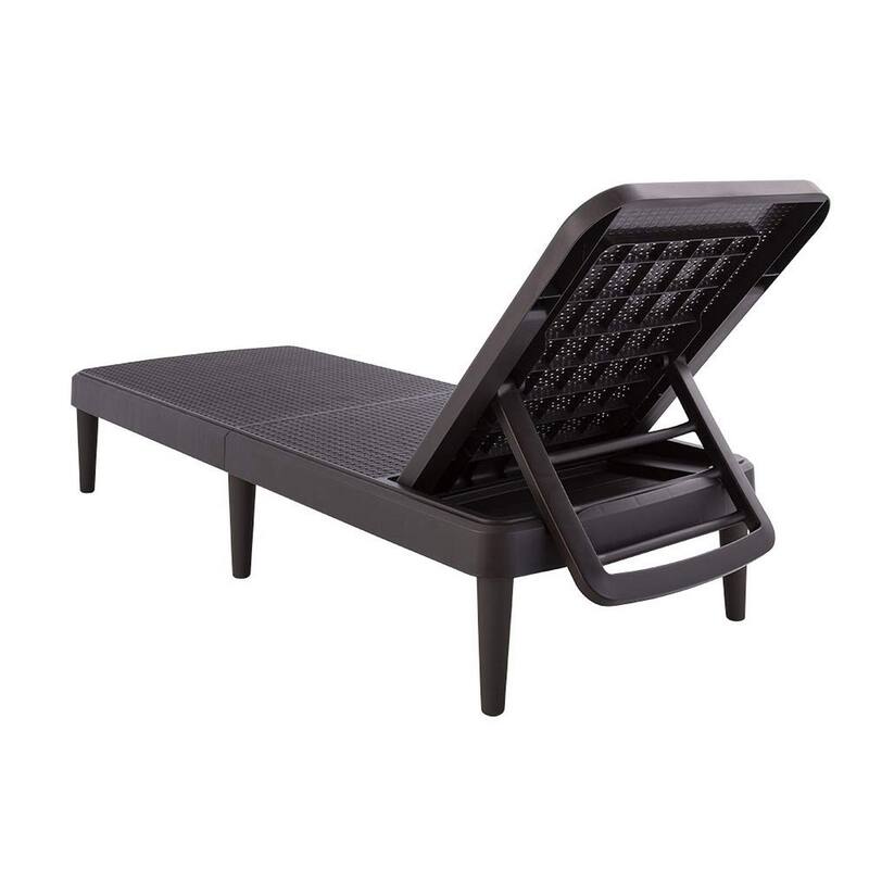 75" Brown Heavy Duty Plastic Outdoor Stacking Chaise Lounge