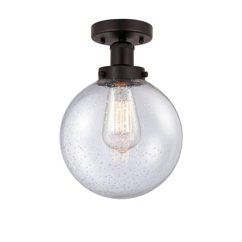 Innovations Lighting Beacon - 1 Light 8" Semi-Flush Mount - Mercury/Oil Rubbed Bronze