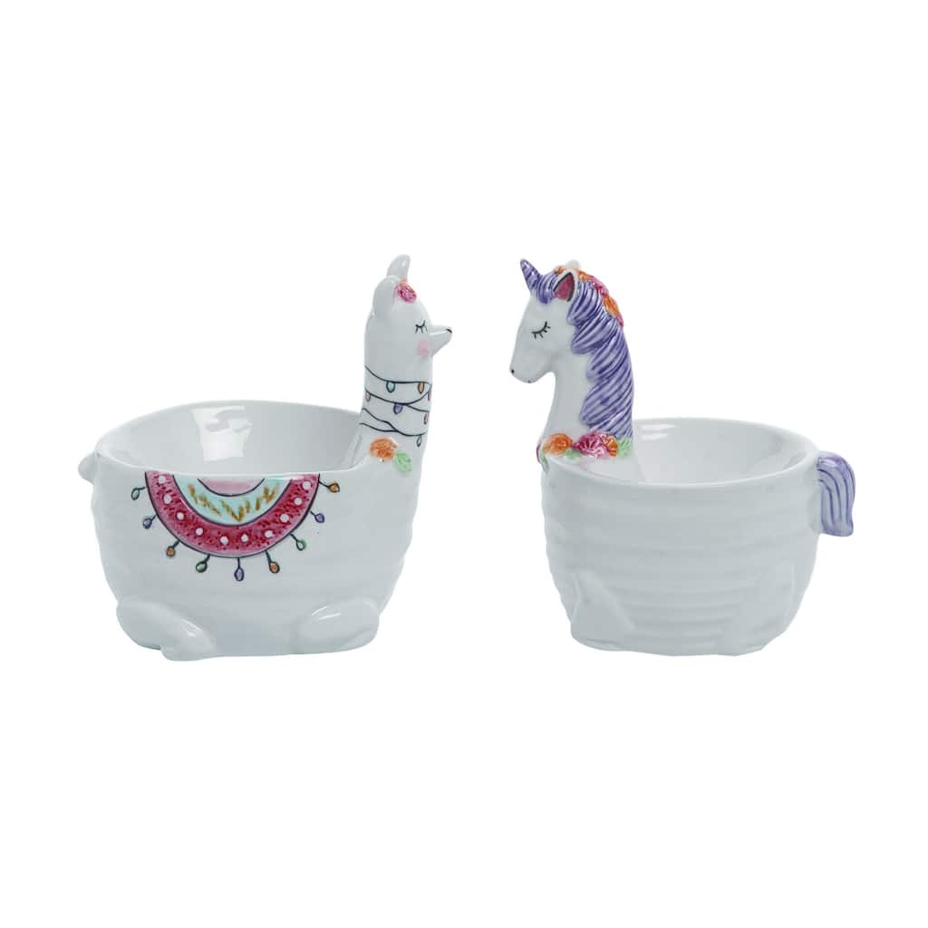 Transpac Tiny Happy Unicorn/Llama Planter Set of 2 Spring Home Decorations