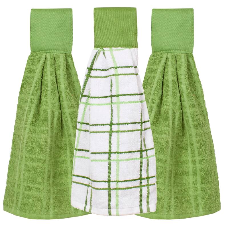 Ritz 3-Pack Solid and Multi Check Tie Towel Set