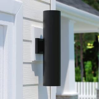 VAXCEL Chiasso 2-Light Outdoor Wall Sconce made of Rust-Resistant Aluminum Metal Shade, Up-Down Wall Wash, LED Compatible