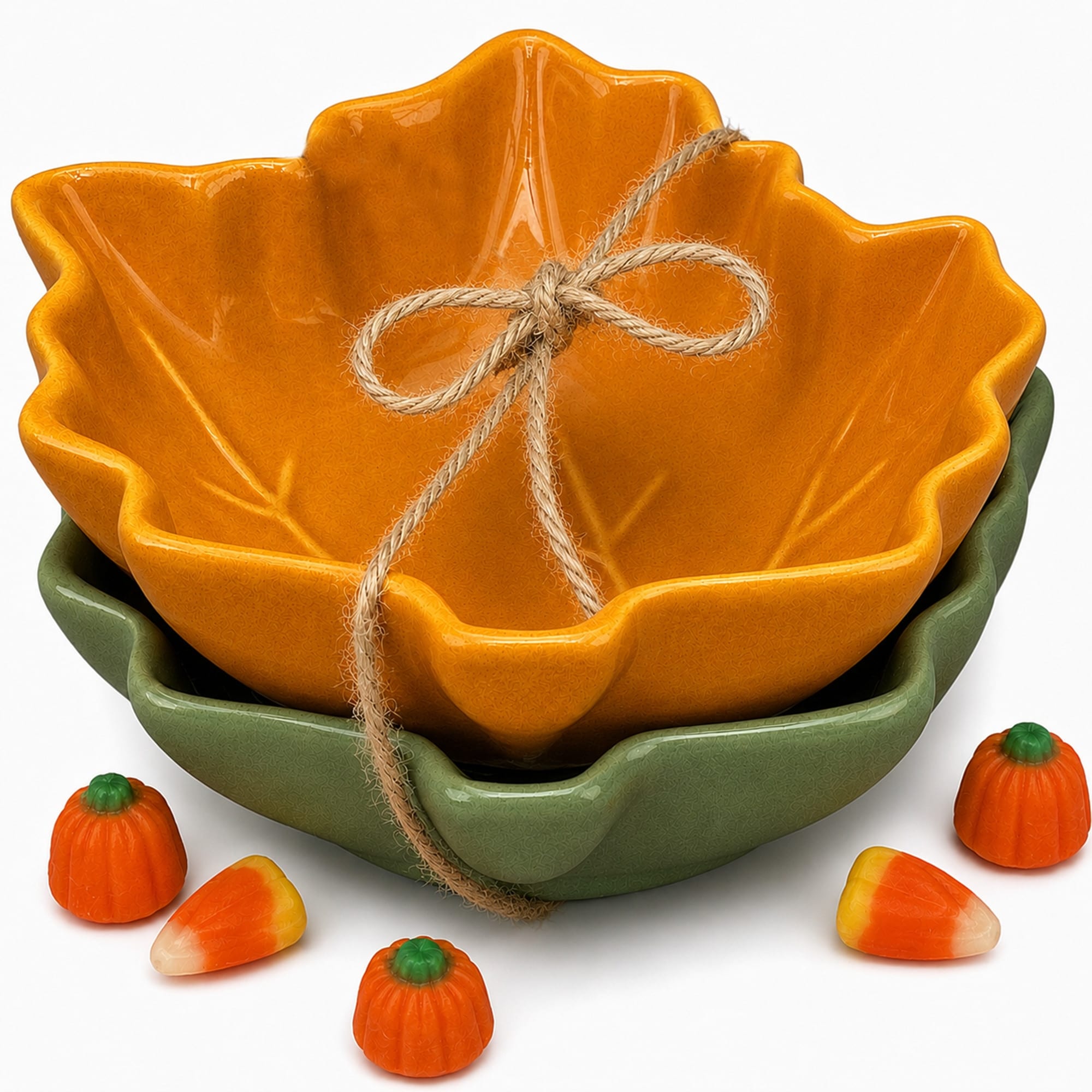 BIA Cordon Set of 2 Bleu Leaf Bowls - 4.8 in
