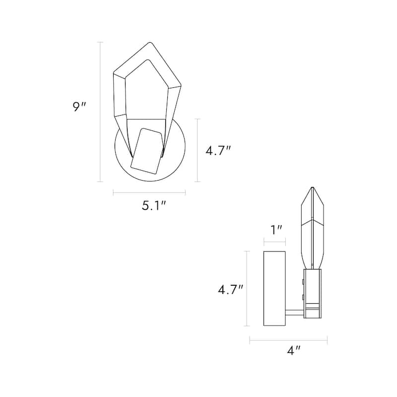 Modern 1-Light LED Wall Sconces Glam Art Deco Vanity Lights