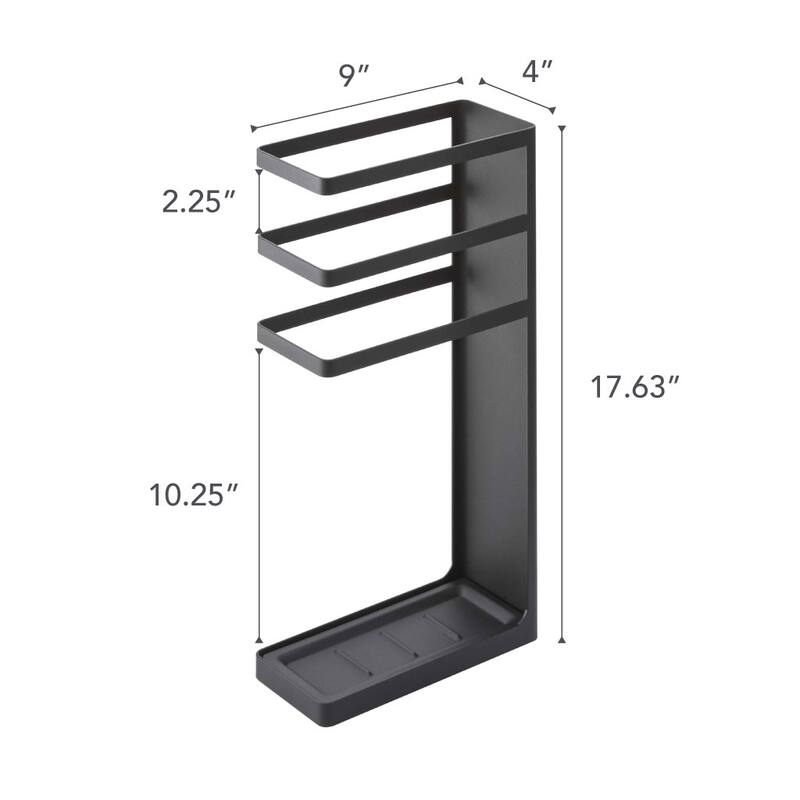 Yamazaki Home Umbrella Stand, Steel, Holds umbrellas at least 10.5" long - L 4.13 x W 9.06 x H 17.72 inches