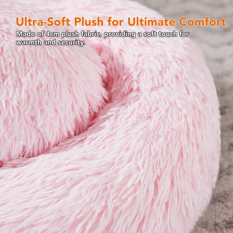 Deconovo Calming Donut Pet Bed OEKO-TEX Plush Washable