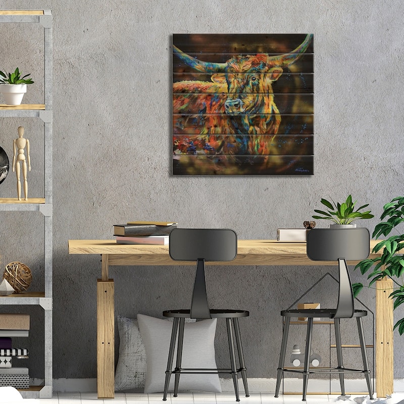 The Boss Print On Wood by Lindsey Dahl - Multi-Color