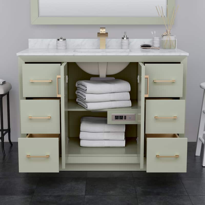 Strada 48-Inch Single Vanity Set, Carrara Marble Top