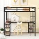 preview thumbnail 2 of 11, Full Metal Loft Bed with Desk and Shelves, Ladder and Guardrails