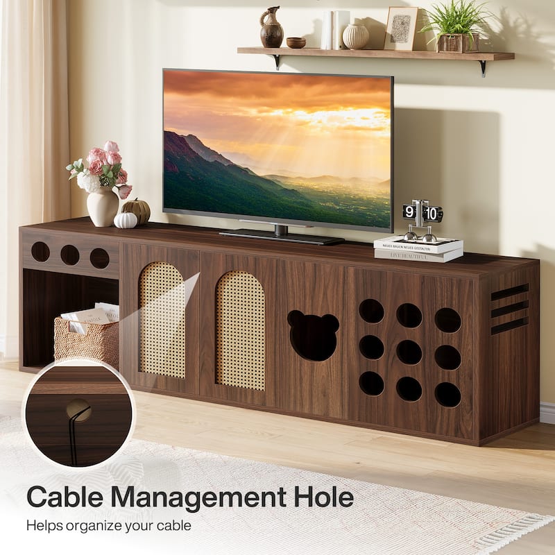 Extra Large TV Stand, 70.9'' TV Console Cabinet for 70/75/80 Inch TV, Entertainment Center with Storage Cabinets for Living Room