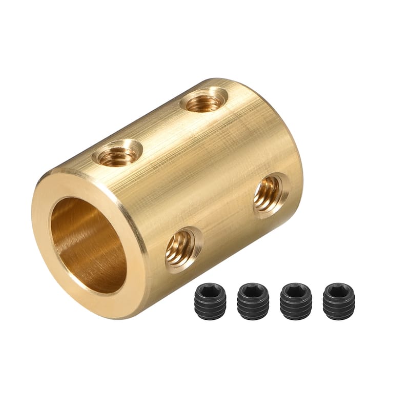 Shaft Coupling 6mm to 10mm L22xD16 Robot Motor Rigid Coupler Gold Tone - Gold Tone - 6mm to 10mm