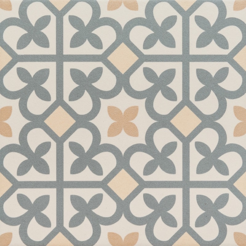 Ellis Taco 6.5x6.5 Matte Porcelain Encaustic Tile - Floor, Wall & Backsplash