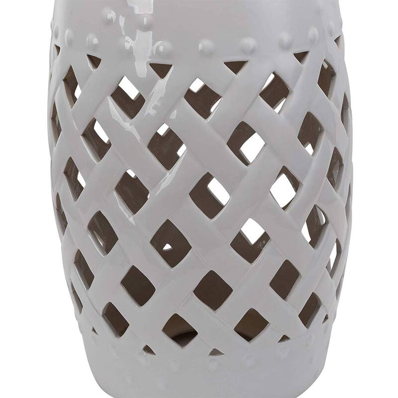 Outsunny Ceramic Indoor Outdoor Lattice Garden Stool