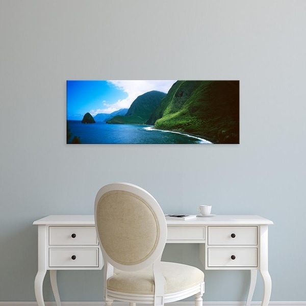 Easy Art Prints Panoramic Images's 'Cliffs, Kalawao, Pacific Ocean, Kalaupapa Peninsula, Molokai, Hawaii' Canvas Art