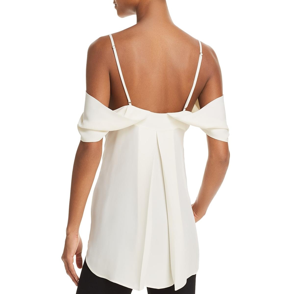 Theory Womens Silk Cold Shoulder Blouse