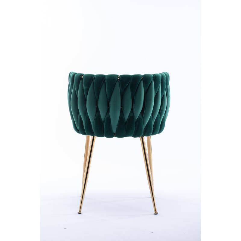 Modern Velvet 2 Piece Kitchen Dining Chair Set with Cushion, Backrest, Metal Legs for Dining Room Kitchen Living Room Bedroom