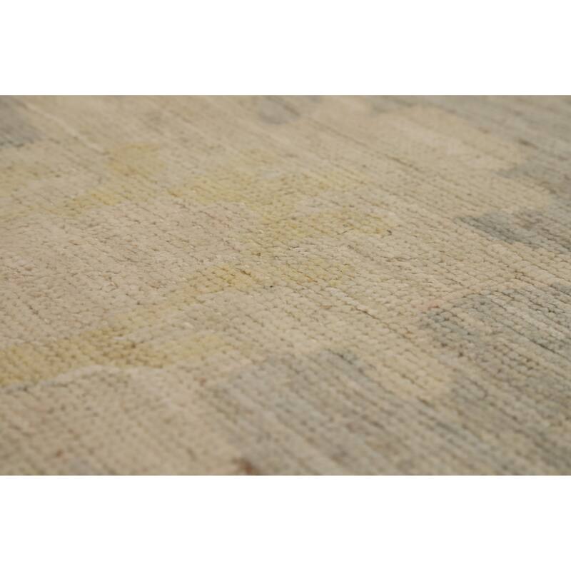 Hand Knotted Oriental 100% Wool Carpet Transitional All-Over Greys & Charcoal Oushak Area Rug - 11' 9'' X 8' 8''