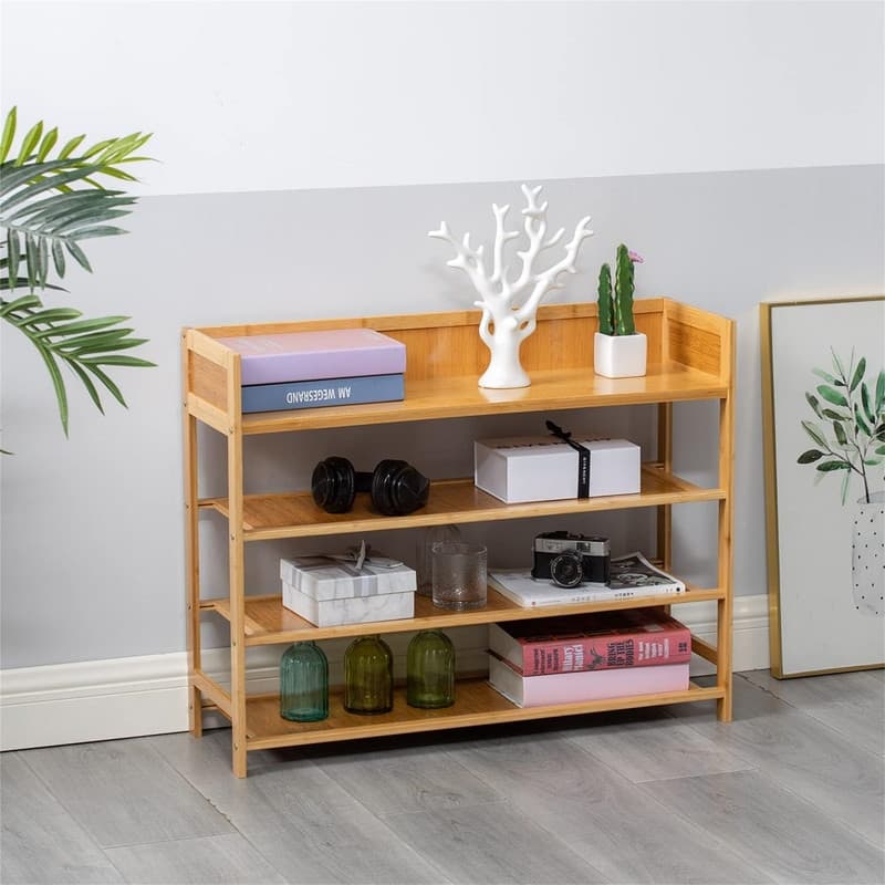 Bamboo Shoe Rack Organizer - 10.6"D x 24.8"W x 31.5"H