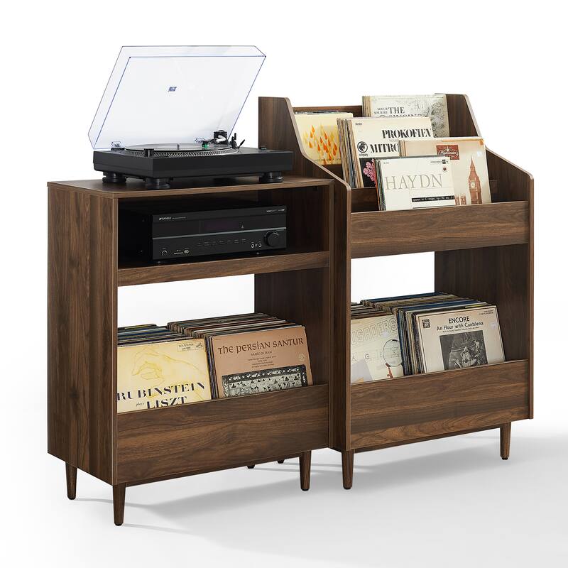Crosley Liam 2Pc Record Player Stand And Vinyl Storage Set