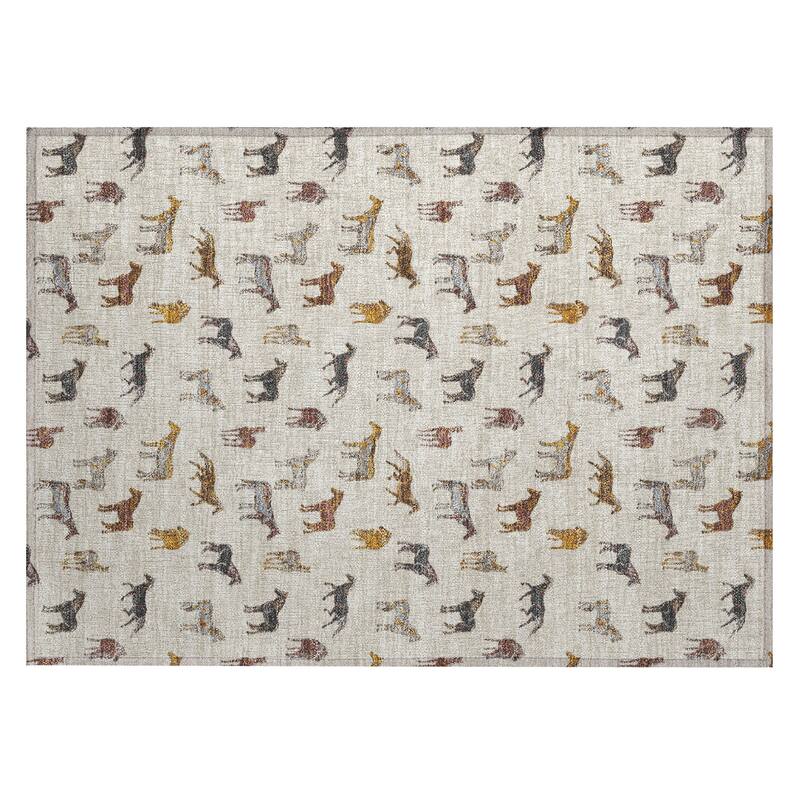 Machine Washable Indoor/ Outdoor Horses Chantille Rug