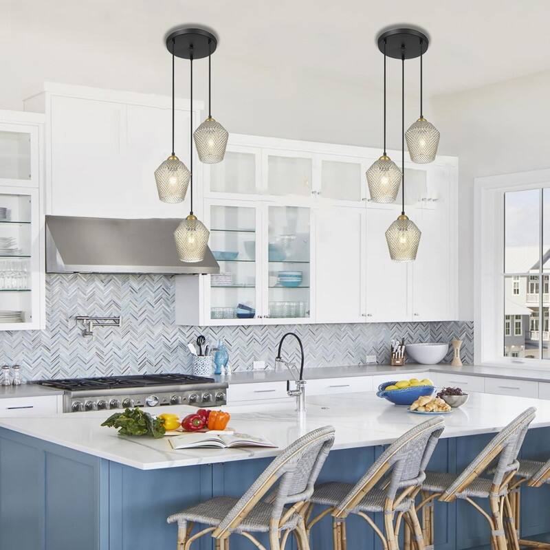 7 Inch hanging light cognac glass kitchen island lighting glass pendant lights