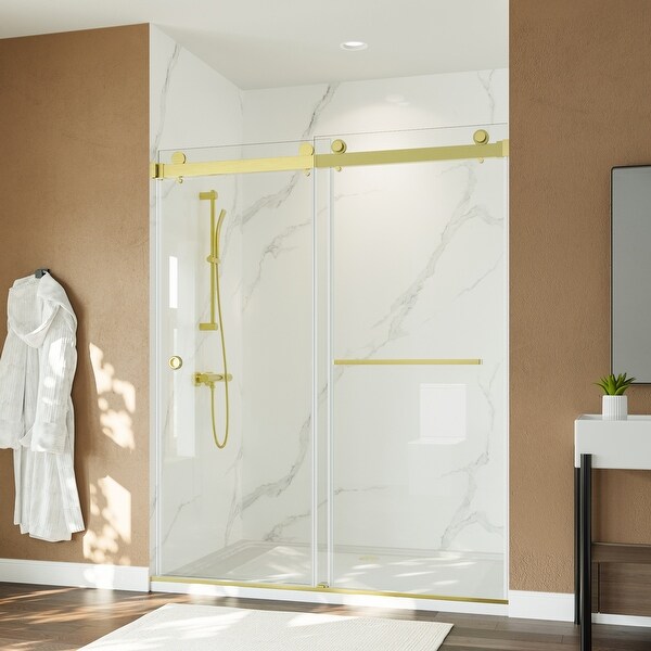Bindas様 59''x72'' Frameless Double Sliding Bathroom Shower Door, 8mm Thick