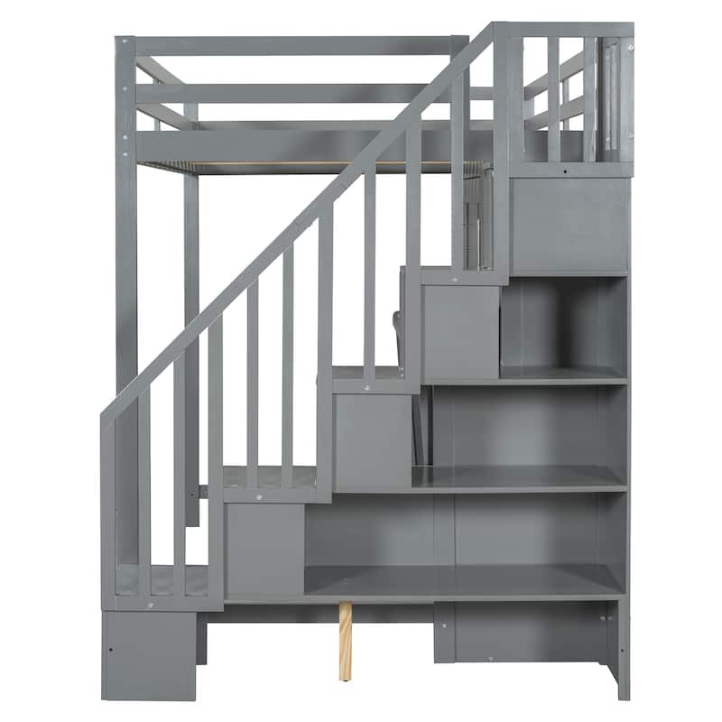 Full Size Smart Bunk-Loft Murphy Bed with Hydraulic System - Convertible Featuring Hidden Desk