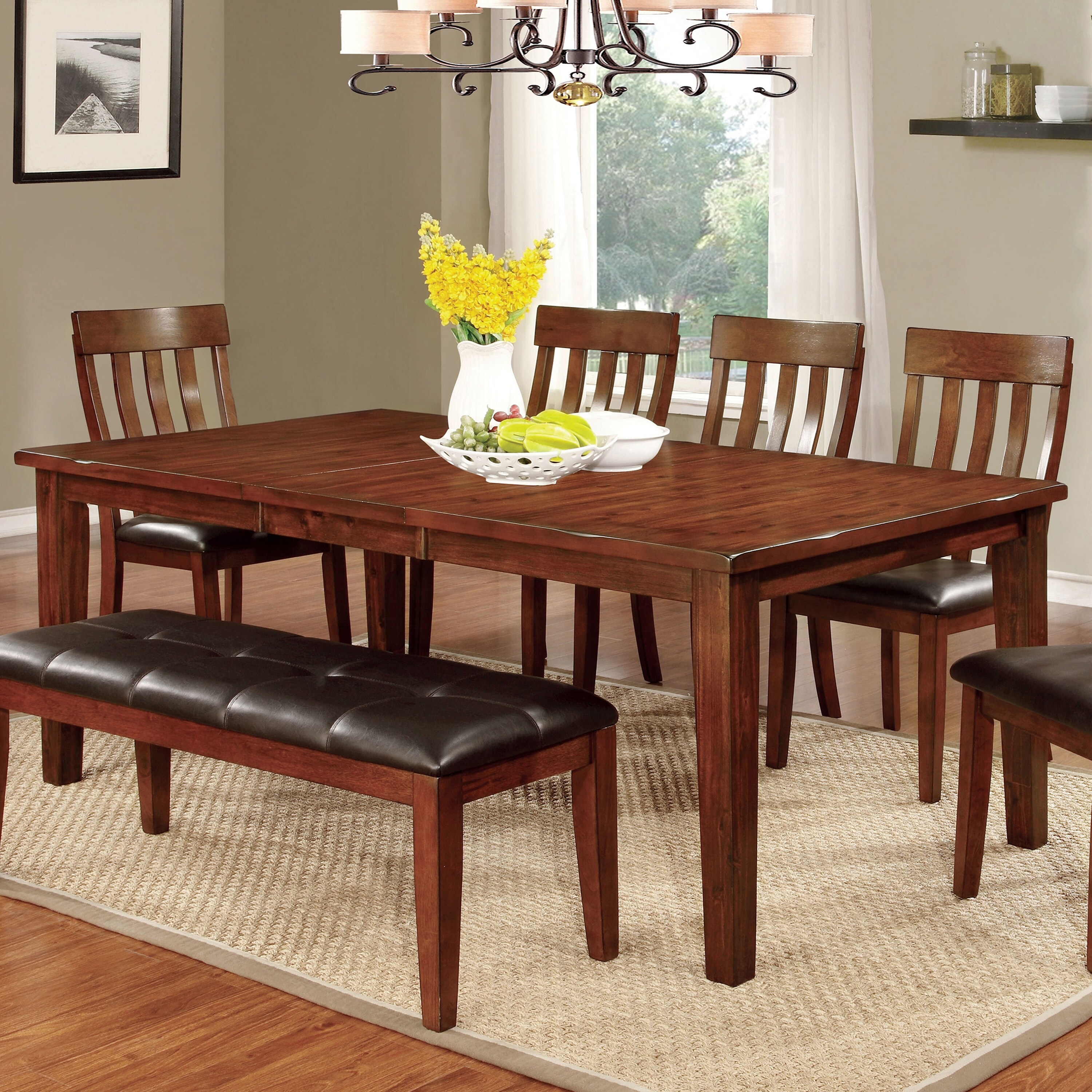 Shop Furniture Of America Zevo Transitional Cherry 78 Inch Dining