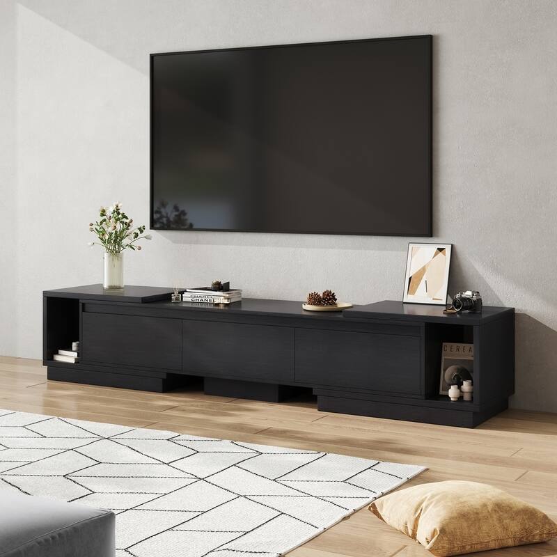Extendable 102-Inch Modern TV Stand Media Console with 3 Drawers