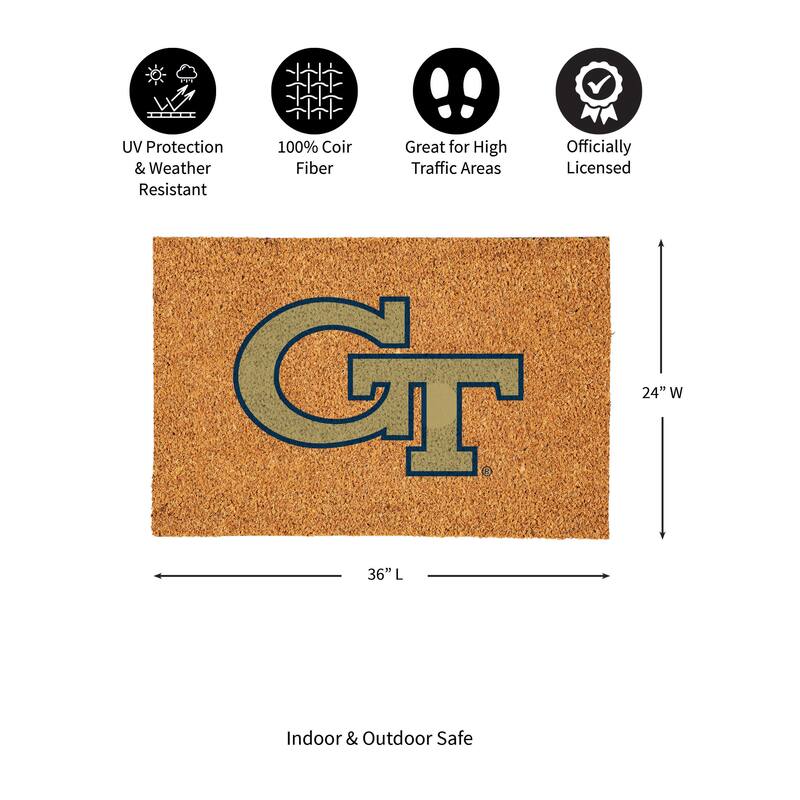 Georgia Tech Full Color Indoor/Outdoor Coir Mat